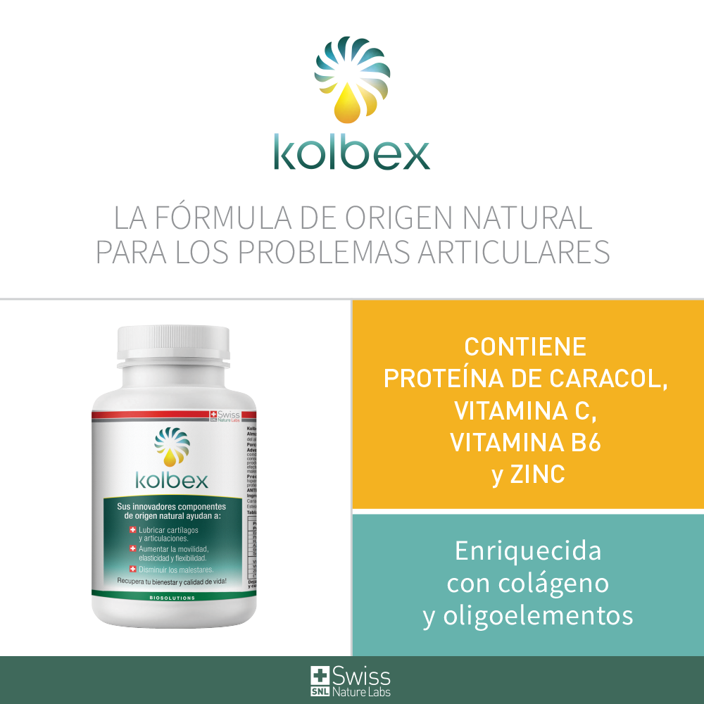 Kolbex Proteína de Caracol + Vitaminas B+ Zinc. Activador natural de Colágeno. 30 CÁPSULAS