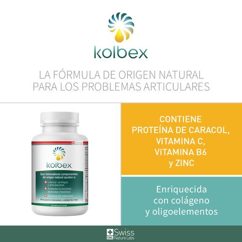 Kolbex Proteína de Caracol + Vitaminas B+ Zinc. Activador natural de Colágeno. 30 CÁPSULAS
